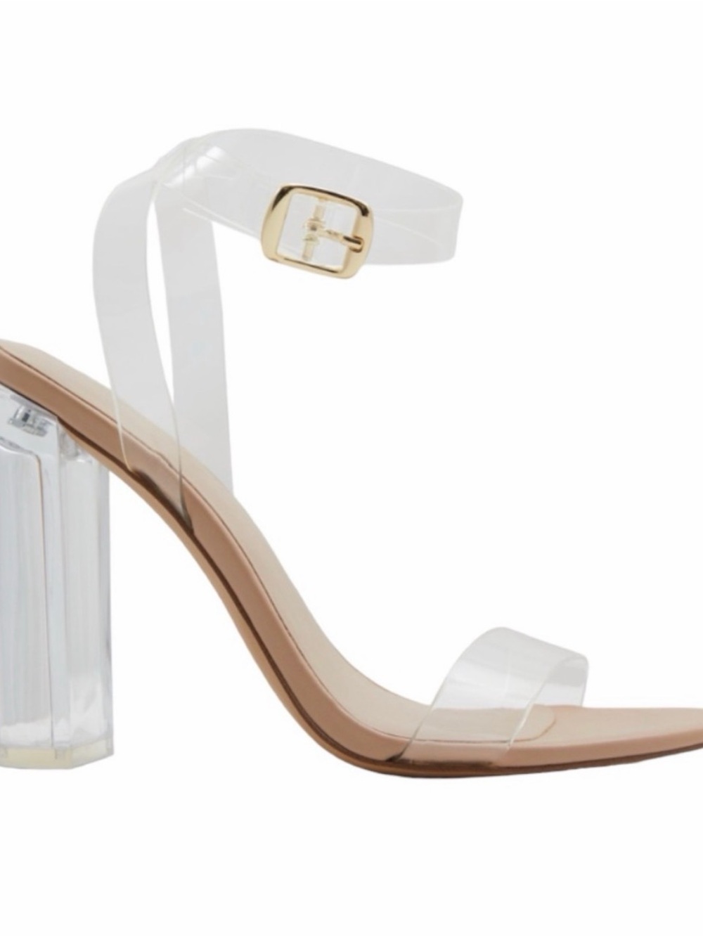 Aldo Aniwien Clear Block Heel With Nude Sole